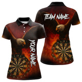 Maxcorners Personalized Fire Flame Eagle Dart Shirts For Men Custom Darts Team Jersey Polo & Quarter Zip  LM2206