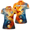 Maxcorners Personalized Water Fire Phoenix Yin Yang 8&9 Ball Billiard Shirt For Men, Billiard Team Jerseys LM1307