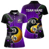 Maxcorners Funny Ying And Yang Eyes Of Wolf Billiard Shirts For Men Custom 8 & 9 Ball Billiard Jerseys |Purple