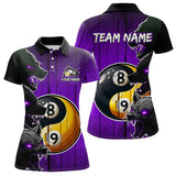 Maxcorners Funny Ying And Yang Eyes Of Wolf Billiard Shirts For Men Custom 8 & 9 Ball Billiard Jerseys |Purple