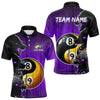 Maxcorners Funny Ying And Yang Eyes Of Wolf Billiard Shirts For Men Custom 8 & 9 Ball Billiard Jerseys |Purple