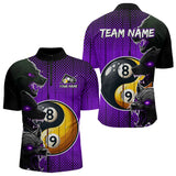 Maxcorners Funny Ying And Yang Eyes Of Wolf Billiard Shirts For Men Custom 8 & 9 Ball Billiard Jerseys |Purple