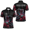 Maxcorners Personalized Rose 8 Ball Pool Cobra Snake Billiard Shirts For Men, Billiard Jerseys Polo & 1/4 Zip LM133 