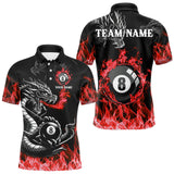 Maxcorners Personalized Red Flaming Dragon 8 Ball Billiard Shirts For Men Custom Team League Billiard Jerseys  LM2206