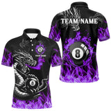 Maxcorners Personalized Purple Flaming Dragon 8 Ball Billiard Shirt For Men, Team League Billiard Jerseys  LM2206