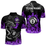 Maxcorners Personalized Purple Flaming Dragon 8 Ball Billiard Shirt For Men, Team League Billiard Jerseys  LM2206