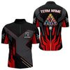 Maxcorners Personalized Red Black 8 Ball Pool Shirt For Men Custom Billiard League Team Jersey Polo & 1/4 Zip MT2306