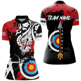 Maxcorners Personalized Grunge Tribal Archery Shirts For Men Custom Archery Jerseys For Team Archer |Red