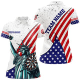 Maxcorners Personalized The Statue Of Liberty Darts Shirts For Men Custom Us Flag Patriotic Darts Jerseys