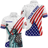 Maxcorners Personalized The Statue Of Liberty Darts Shirts For Men Custom Us Flag Patriotic Darts Jerseys