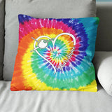 Personalized Billiards Heart Colorful Tie Dye Full Printing Throw Pillow