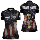 Maxcorners Retro American Flag Patriotic Billiard Shirts For Men Custom 3D Billiard Balls Pool Team Jerseys