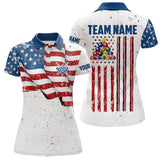 Maxcorners White Grunge Usa Flag Patriotic Billiard Shirts For Men And Women Custom American Flag Billiard Team Jerseys