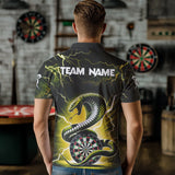 Maxcorners Thunder Lightning Custom Cobra Snake Yellow Men Dart Shirts Best Dart Jerseys Dart Team Shirts