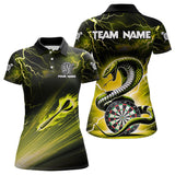 Maxcorners Thunder Lightning Custom Cobra Snake Yellow Men Dart Shirts Best Dart Jerseys Dart Team Shirts
