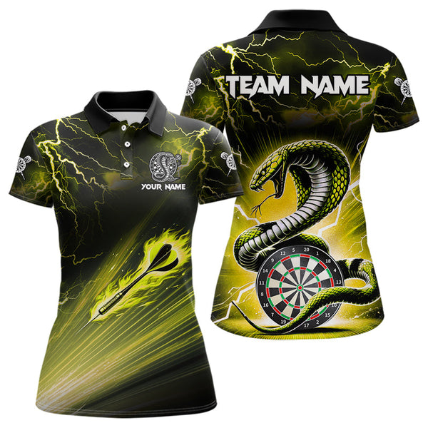 Maxcorners Thunder Lightning Custom Cobra Snake Yellow Men Dart Shirts Best Dart Jerseys Dart Team Shirts