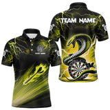 Maxcorners Thunder Lightning Custom Cobra Snake Yellow Men Dart Shirts Best Dart Jerseys Dart Team Shirts