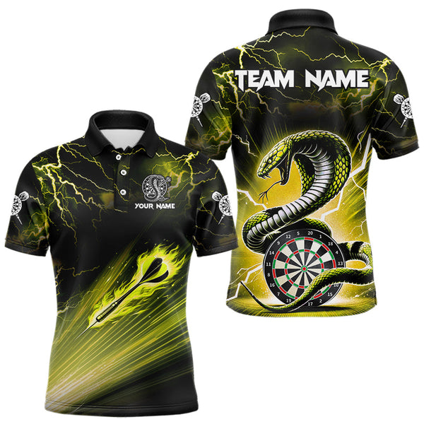 Maxcorners Thunder Lightning Custom Cobra Snake Yellow Men Dart Shirts Best Dart Jerseys Dart Team Shirts