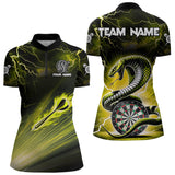 Maxcorners Thunder Lightning Custom Cobra Snake Yellow Men Dart Shirts Best Dart Jerseys Dart Team Shirts