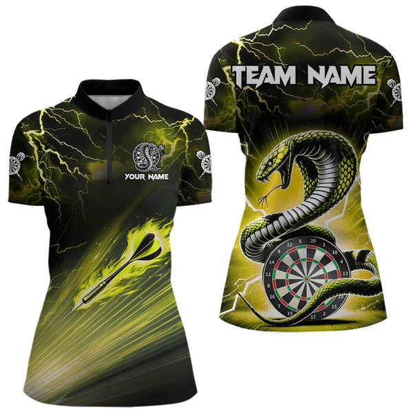 Maxcorners Thunder Lightning Custom Cobra Snake Yellow Men Dart Shirts Best Dart Jerseys Dart Team Shirts
