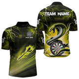 Maxcorners Thunder Lightning Custom Cobra Snake Yellow Men Dart Shirts Best Dart Jerseys Dart Team Shirts