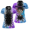 Maxcorners Personalized Blue And Purple Dartboard Icy Men Dart Shirts Custom Dart Jerseys Polo & 1/4 Zip