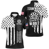 Maxcorners Funny Darts Mode On Custom Black White American Flag Darts Shirts, Patriotic Darts Jerseys