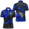 Maxcorners Personalized Black And Blue Darts Polo & Quarter Zip Custom Dart Shirts For Men And Women Darts Team Jerseys