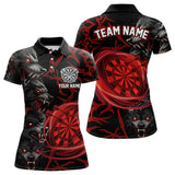 Maxcorners Personalized Wolf Dart Shirts For Men&Women Custom Lights Dartboard Darts Team Jerseys |Red