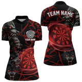Maxcorners Personalized Wolf Dart Shirts For Men&Women Custom Lights Dartboard Darts Team Jerseys |Red