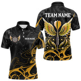 Maxcorners Personalized Yellow Black Darts Arrow Wings Dart Shirts For men Custom Dart Jerseys Team Outfit