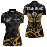 Maxcorners Personalized Yellow Black Darts Arrow Wings Dart Shirts For men Custom Dart Jerseys Team Outfit