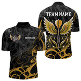Maxcorners Personalized Yellow Black Darts Arrow Wings Dart Shirts For men Custom Dart Jerseys Team Outfit
