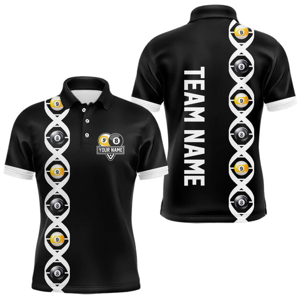 Maxcorners DNA Billiard 8 Ball & 9 Ball Shirts For Men Custom Funny Pool Jerseys Team Polo & 1/4 Zip |White TU1407
