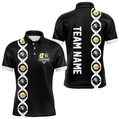 Maxcorners DNA Billiard 8 Ball & 9 Ball Shirts For Men Custom Funny Pool Jerseys Team Polo & 1/4 Zip |White TU1407