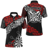 Maxcorners Red Zig-Zag Pattern Darts Jersey Customized Name 3D Shirt