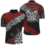 Maxcorners Red Zig-Zag Pattern Darts Jersey Customized Name 3D Shirt