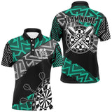 Maxcorners Cyan Zig-Zag Pattern Darts Jersey Customized Name 3D Shirt