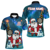 Maxcorners Funny Santa Christmas Darts Shirt For Men Custom Xmas Dart Jerseys, Gifts For Darts Player MT1511