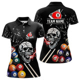 Maxcorners Personalized Break Glass Skull Billiard Shirts For Men Custom Funny 3D Pool Balls Billiard Jerseys