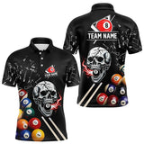 Maxcorners Personalized Break Glass Skull Billiard Shirts For Men Custom Funny 3D Pool Balls Billiard Jerseys