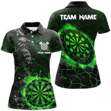 Maxcorners Green Dart Board Fire Flame  Darts Jersey Customized Name 3D Shirt