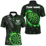 Maxcorners Green Dart Board Fire Flame  Darts Jersey Customized Name 3D Shirt