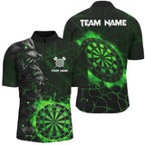 Maxcorners Green Dart Board Fire Flame  Darts Jersey Customized Name 3D Shirt
