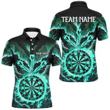 Maxcorners Lightning Smoke Fire Flame Turquoise Darts Jersey Customized Name 3D Shirt