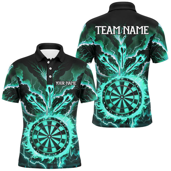 Maxcorners Lightning Smoke Fire Flame Turquoise Darts Jersey Customized Name 3D Shirt