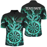 Maxcorners Lightning Smoke Fire Flame Turquoise Darts Jersey Customized Name 3D Shirt