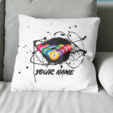 Custom Grunge Billiard Balls White Pillow, Personalized Pillows Billiard