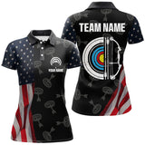 Maxcorners Personalized Retro Us Flag Archery Shirts For Men Custom Patriotic Archery Jersey For Archer