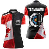 Maxcorners Personalized Retro Canada Flag Archery Shirts For Men Custom Patriotic Archery Jersey For Archer